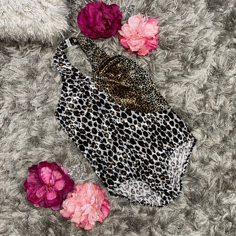 Cicci Animal Print Velour Bodysuit Women size XL
